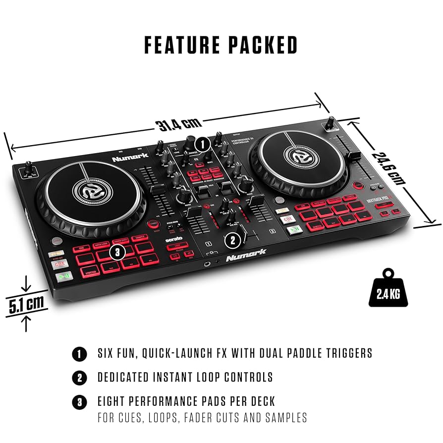 Numark Mixtrack Pro Fx Kontroler Dj, Wielokolorowy, 2 Decki